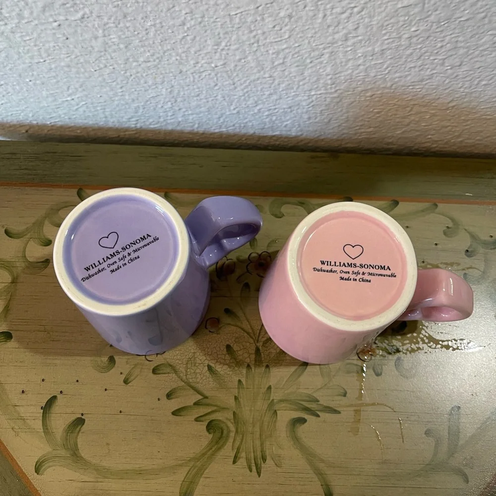 Vintage Williams-Sonoma Valentine Heart Mugs